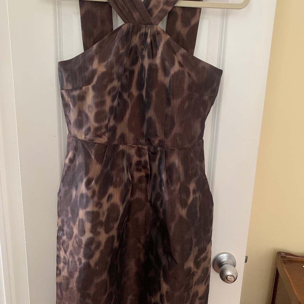 BANANA REPUBLIC LEOPARD HALTER DRESS SIZE 4
